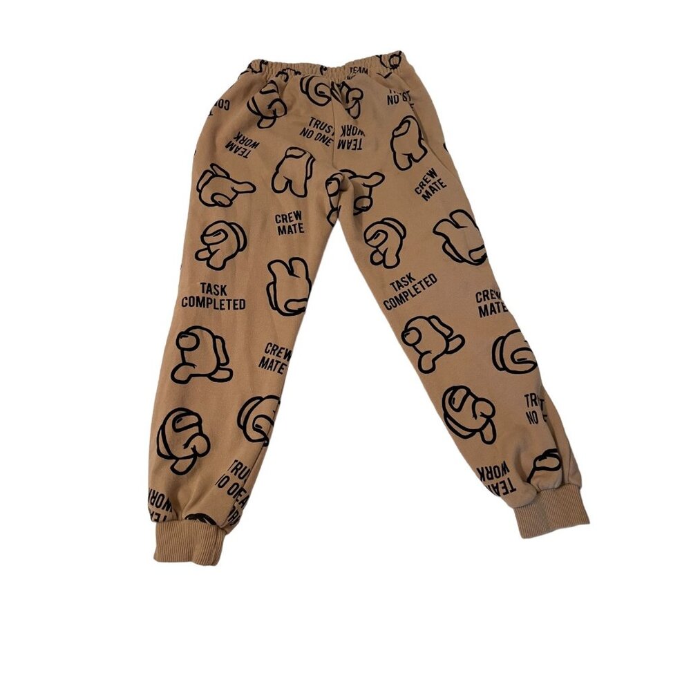 Zara Kids Among Us Boys Hoodie & Sweatpants Set Beige Crew Mate Graphics S 11-12 - Picture 7 of 11